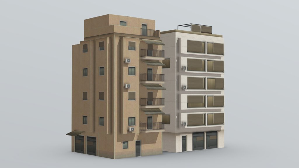 Modular modernist mediterranean buildings kit
