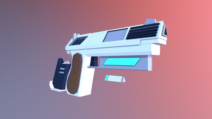 Low Poly Pistol 3D Model