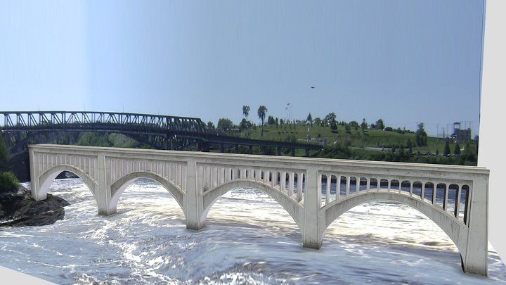 Concrete Bridge (low poly) – Free 3D Model STL