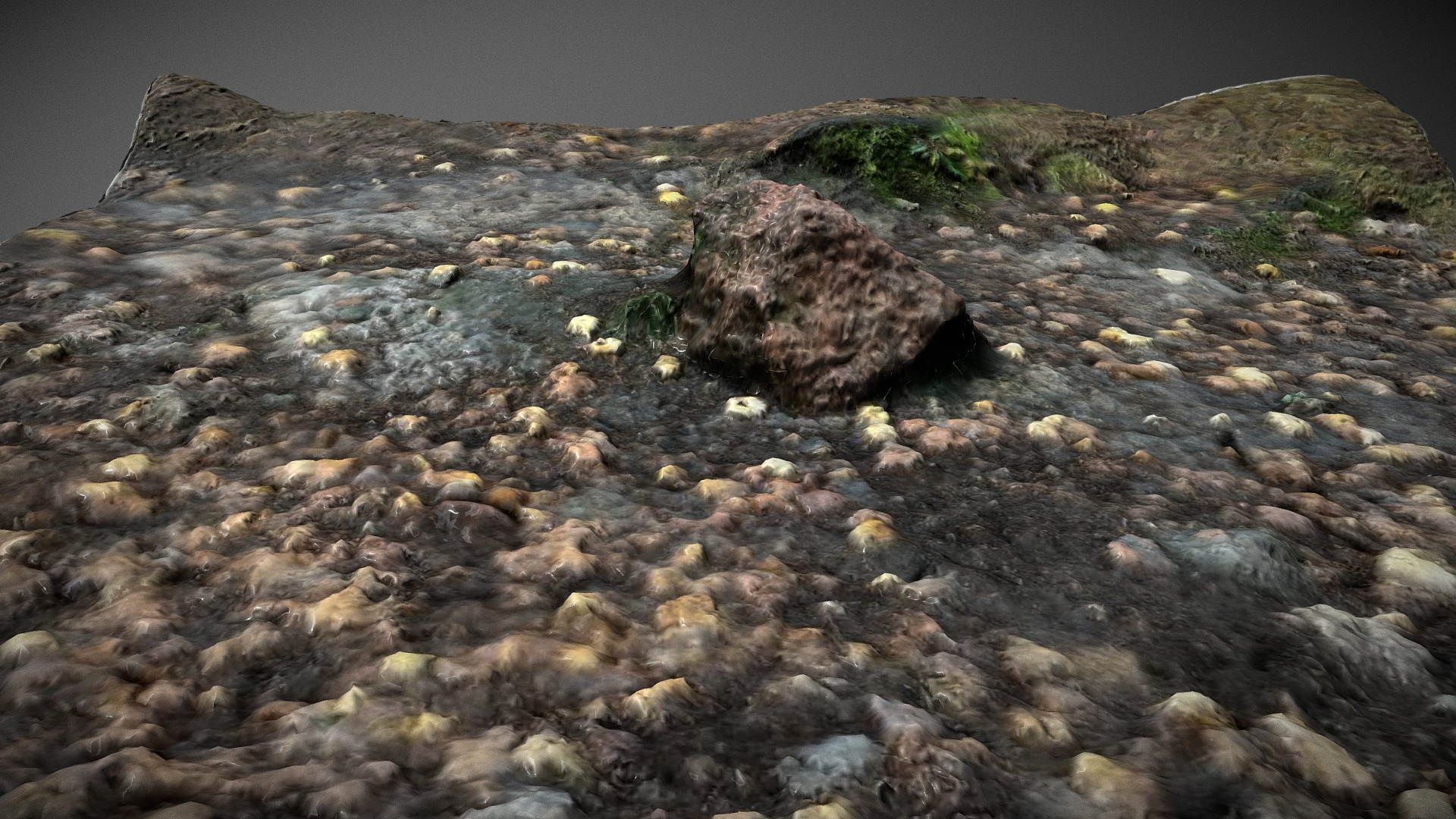 3D model Red Granite Photogrammetrically Scanned Stone - This is a 3D model of the Red Granite Photogrammetrically Scanned Stone. The 3D model is about a large pile of rocks.