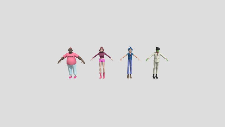 The Gorillaz band (phase 7) 3D Model