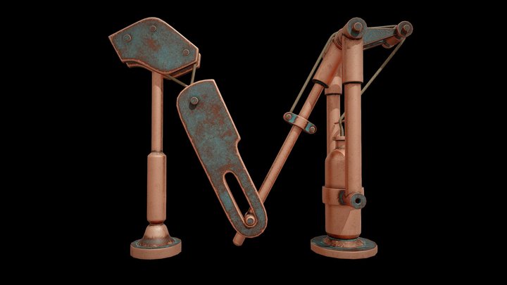 36 DAYS OF TYPE, ETERNAL STEAM, 3D LETTER SET, M 3D Model
