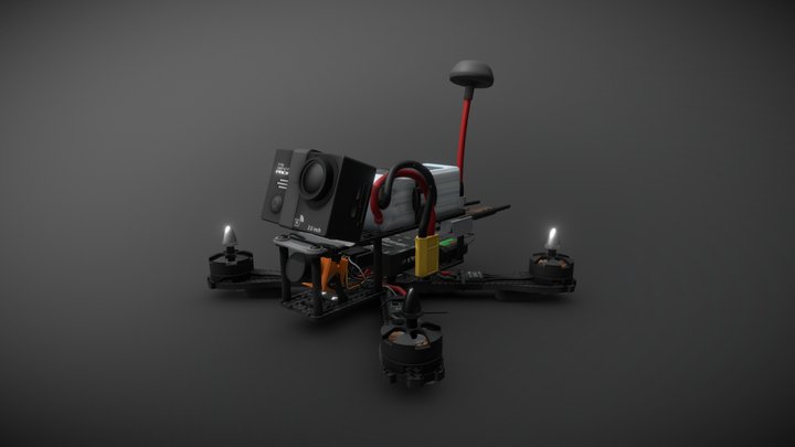 QAV-R 220 | Racing Drone | FPV 3D Model