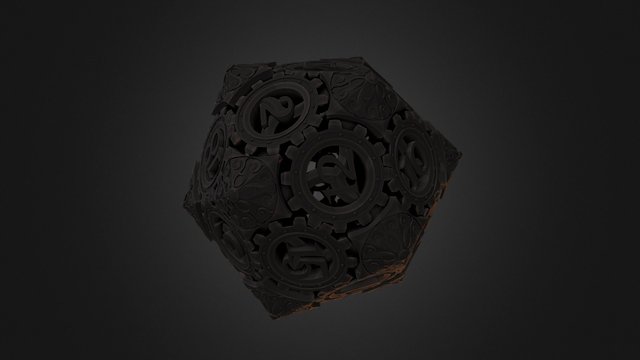 D20 Black 3D Model