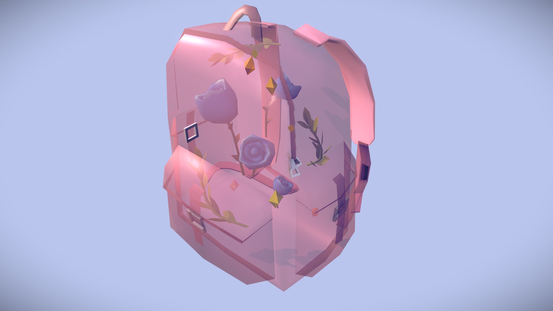 3D model Floral Backpack - This is a 3D model of the Floral Backpack. The 3D model is about diagram.