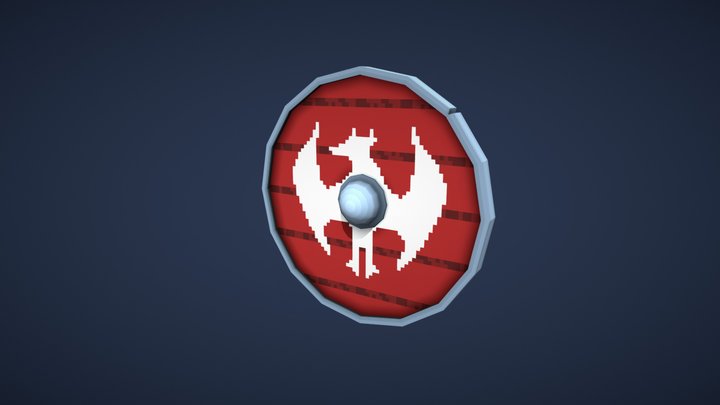 Viking Pixel Shield 3D Model