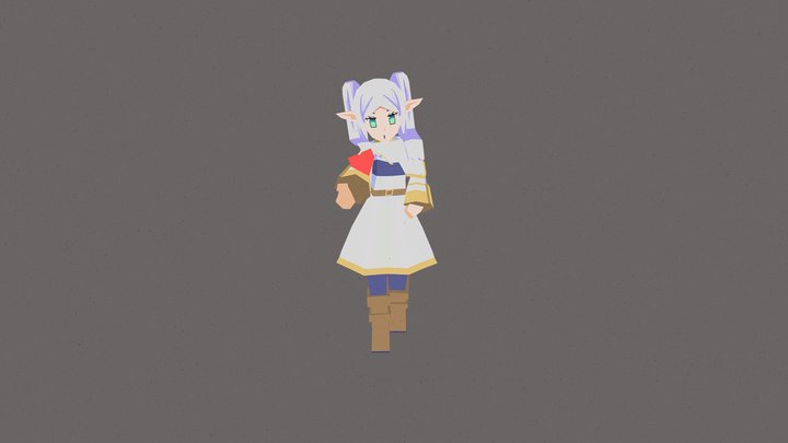 Low Poly Frieren 3D Model