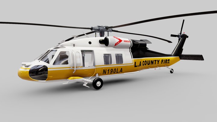 Sikorsky UH-60 LA County Fire 3D Model