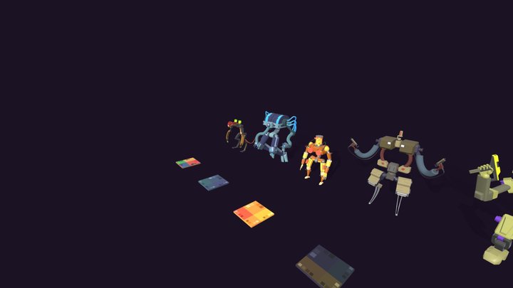 draft 2 color robot 3D Model