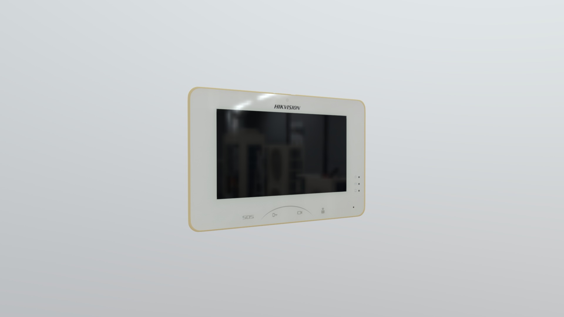 3D model indoor station 2 - This is a 3D model of the indoor station 2. The 3D model is about a white rectangular device.