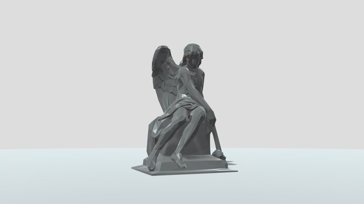 Low Poly Statue 3D Model