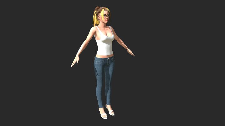 Female Blue Jeans nio0matic 3D Model