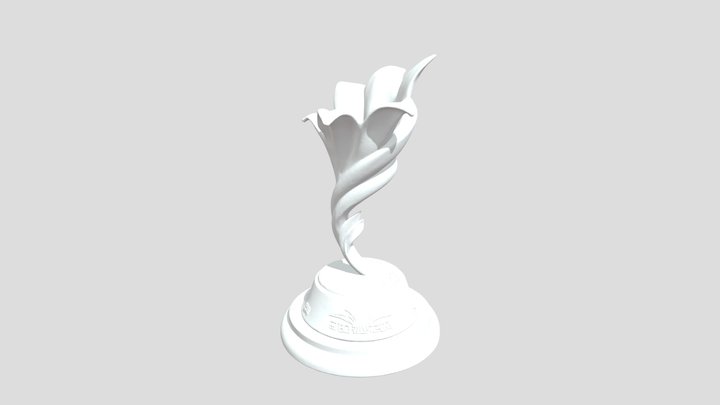 Golden Achievement Trophy 3D Model