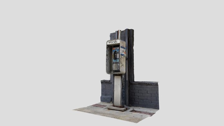 a working pay phone for a working poor 3D Model
