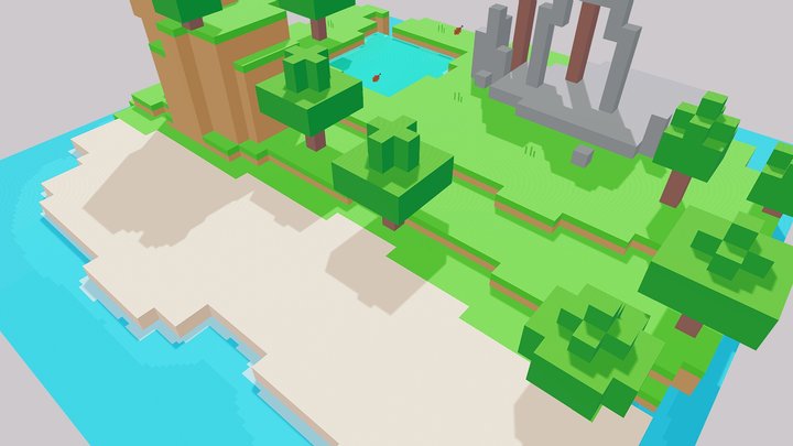 Minecraft dungeons style map 3D Model