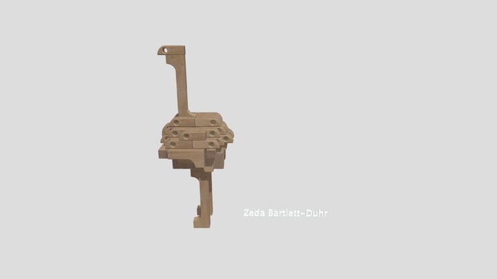 Ostrich made of blocks 3D Model