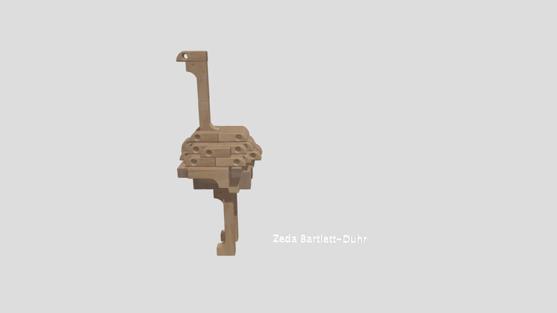 Ostrich made of blocks
