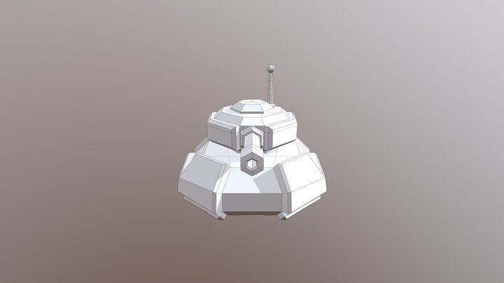 Low Poly Tank No texture wire frame 3D Model