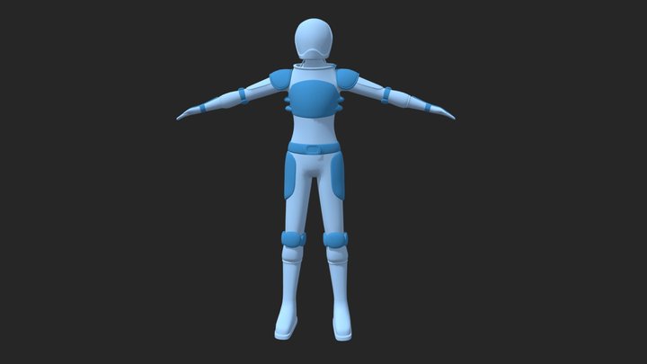 Simple Spacesuit with Small Armor 3D Model