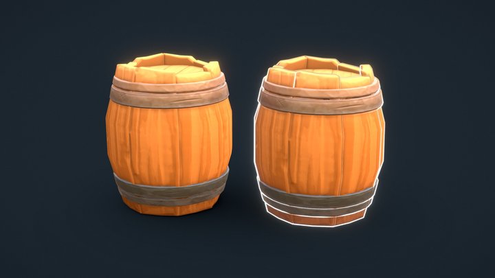 Stylized barrel 3D Model