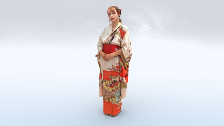 Female Scan - Japanese Vintage Kimono 3D Model