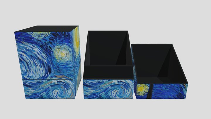 Deck Box - Vincent Van Gogh: Starry Night 1889 3D Model