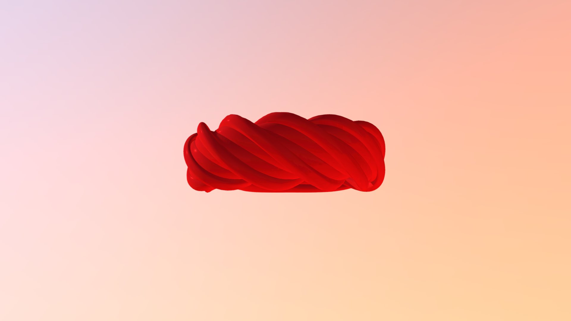 3D model pretzel twist chain hanger - This is a 3D model of the pretzel twist chain hanger. The 3D model is about a red flower on a white background.