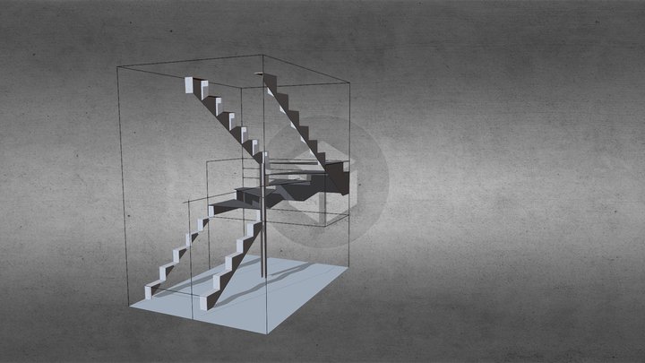 Лестница металл 6мм 3D Model