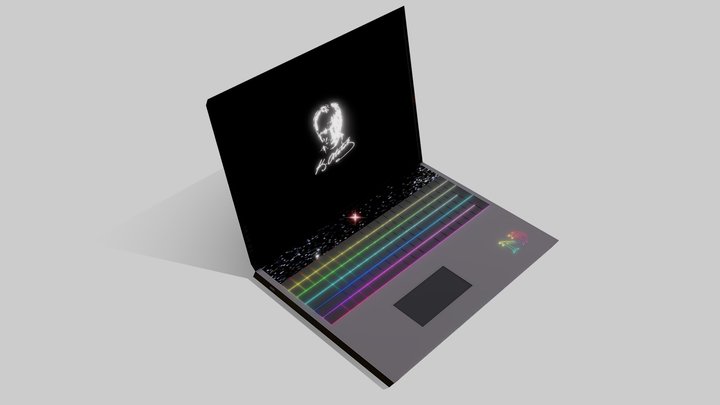 Low Poly Gaming Laptop 3D Model
