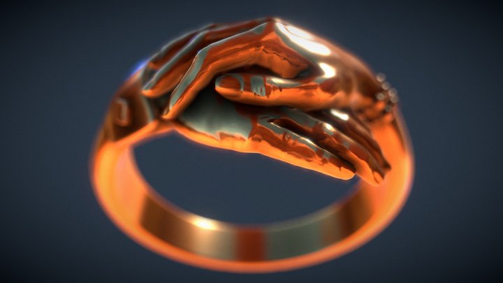 Ring with hands 3D Model