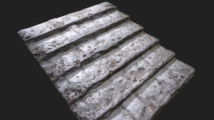 Scanned Stone Stairs 3D Model