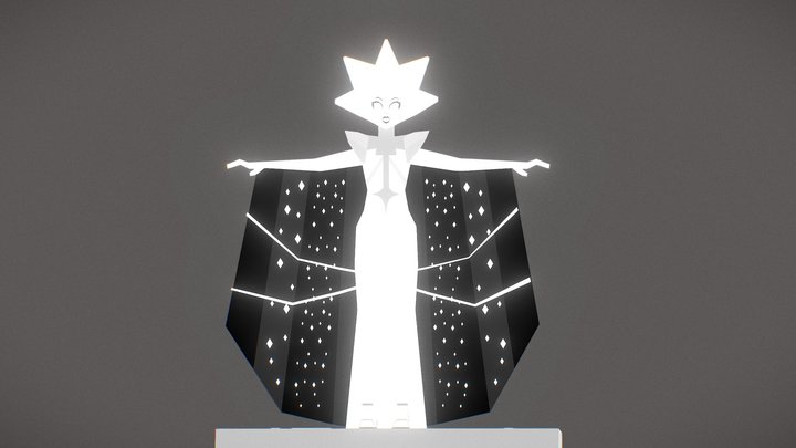White Diamond (Low poly) 3D Model