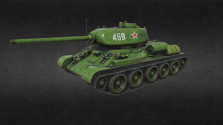 Soviet Medium Tank T-34-85 (D-5T) 3D Model