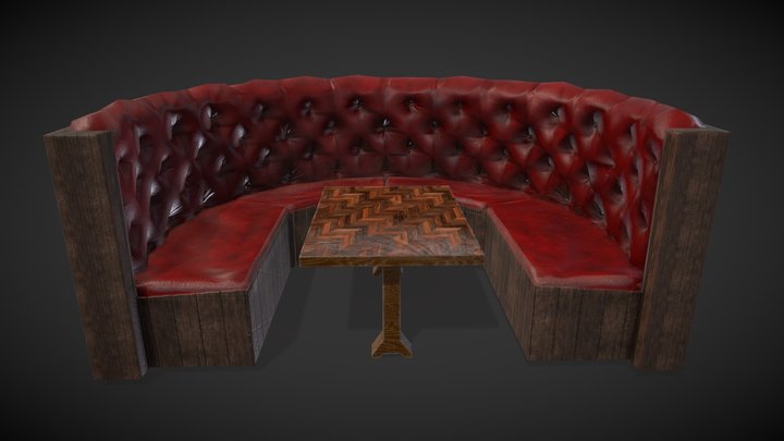Sofa with Table 3D Model