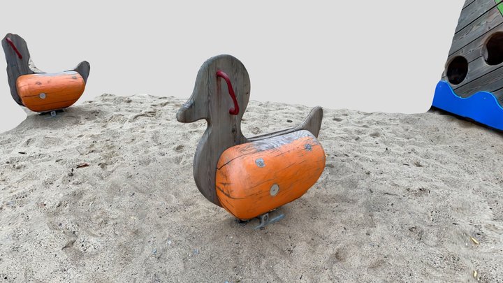 Kids playground swinging duck 3D Model
