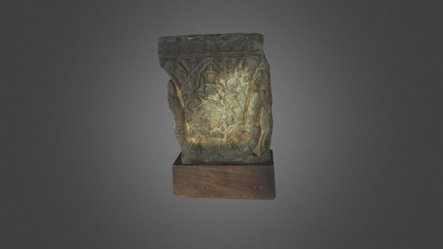 Vishvakarma or Yama Flanked by Attendants 3D Model