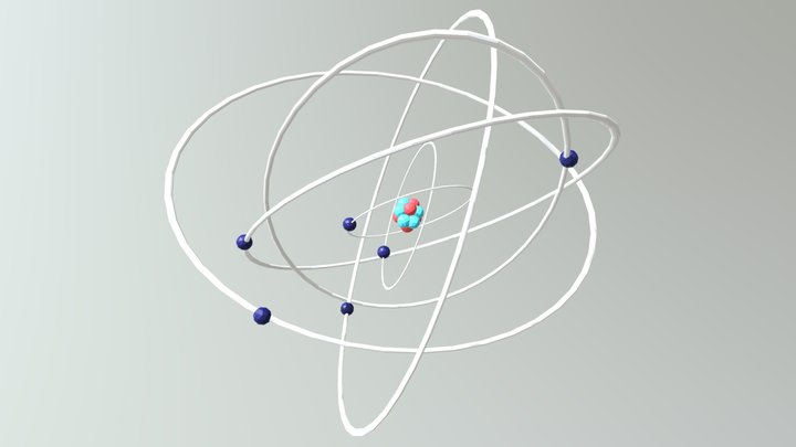 Primitive Carbon Atom 3D Model