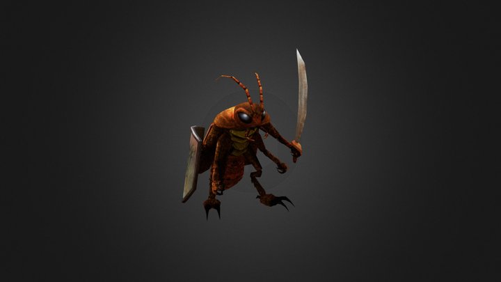 Cockroach Warrior 3D Model