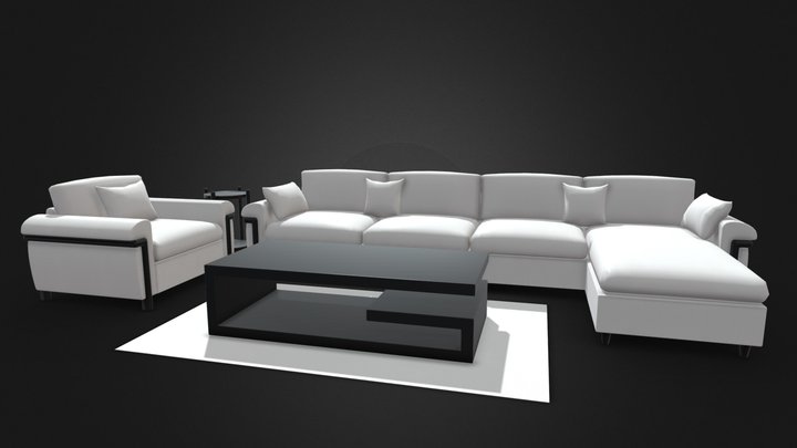Couch Complete Set 3D Model