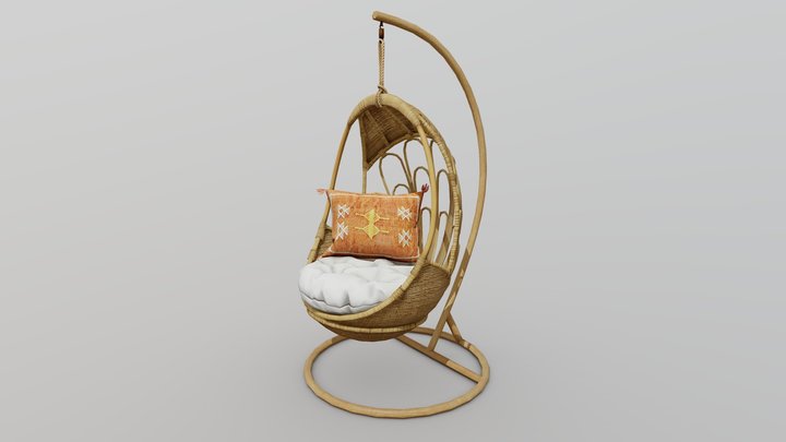Outdoor Woven Hanging Chair 3D Model