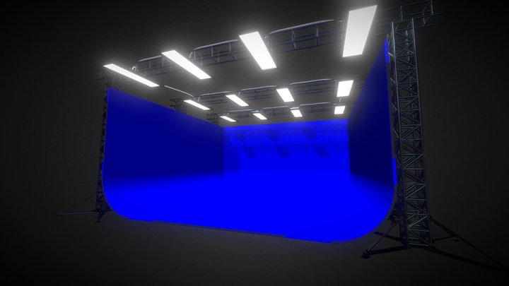 Fondo azul Con Estructura para video 3D Model