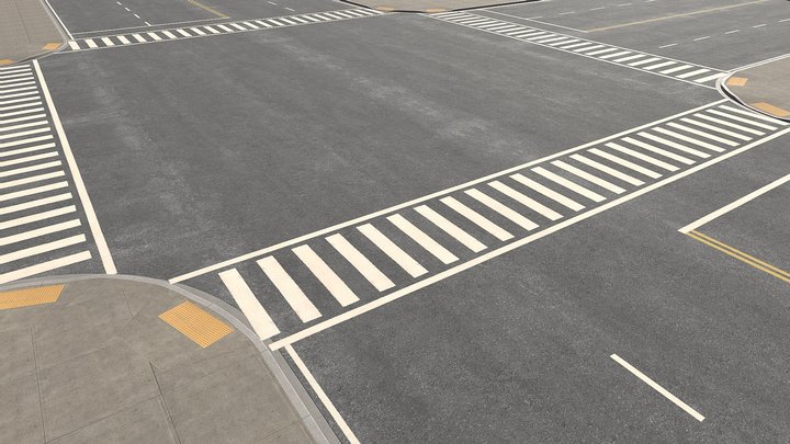 Realistic City Roads (Optimized) 3D Model