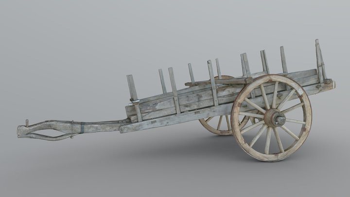 Traditional Caucasian Cart - Arba 3D Model