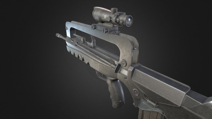 FAMAS F1 Assault Rifle 3D Model