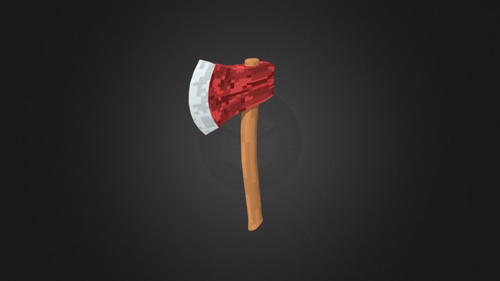 Axe - Pixelart, Low Poly 3D Model