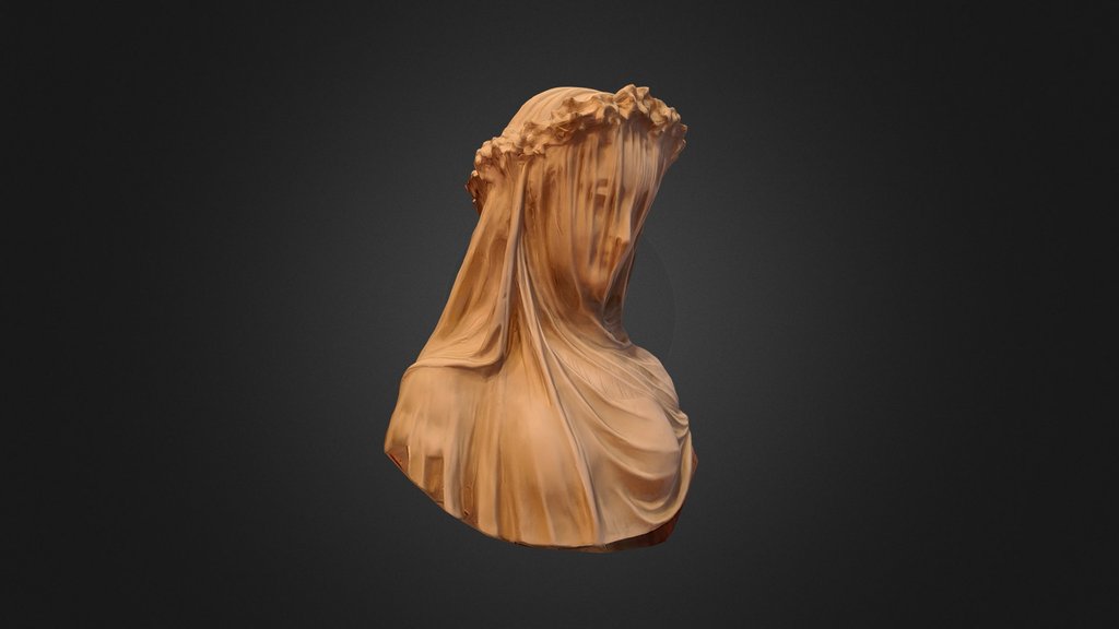 Creepy Lady Bust Statue Scan