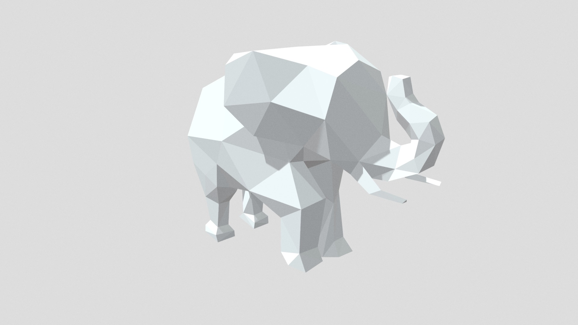 3D model Low-Poly Elephant - This is a 3D model of the Low-Poly Elephant. The 3D model is about a paper cut out of a star.