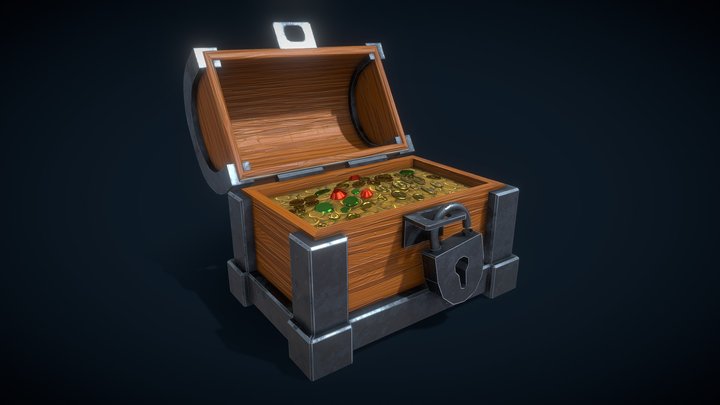 Stylized Wooden Chest - Artistic Treasure 3D Model