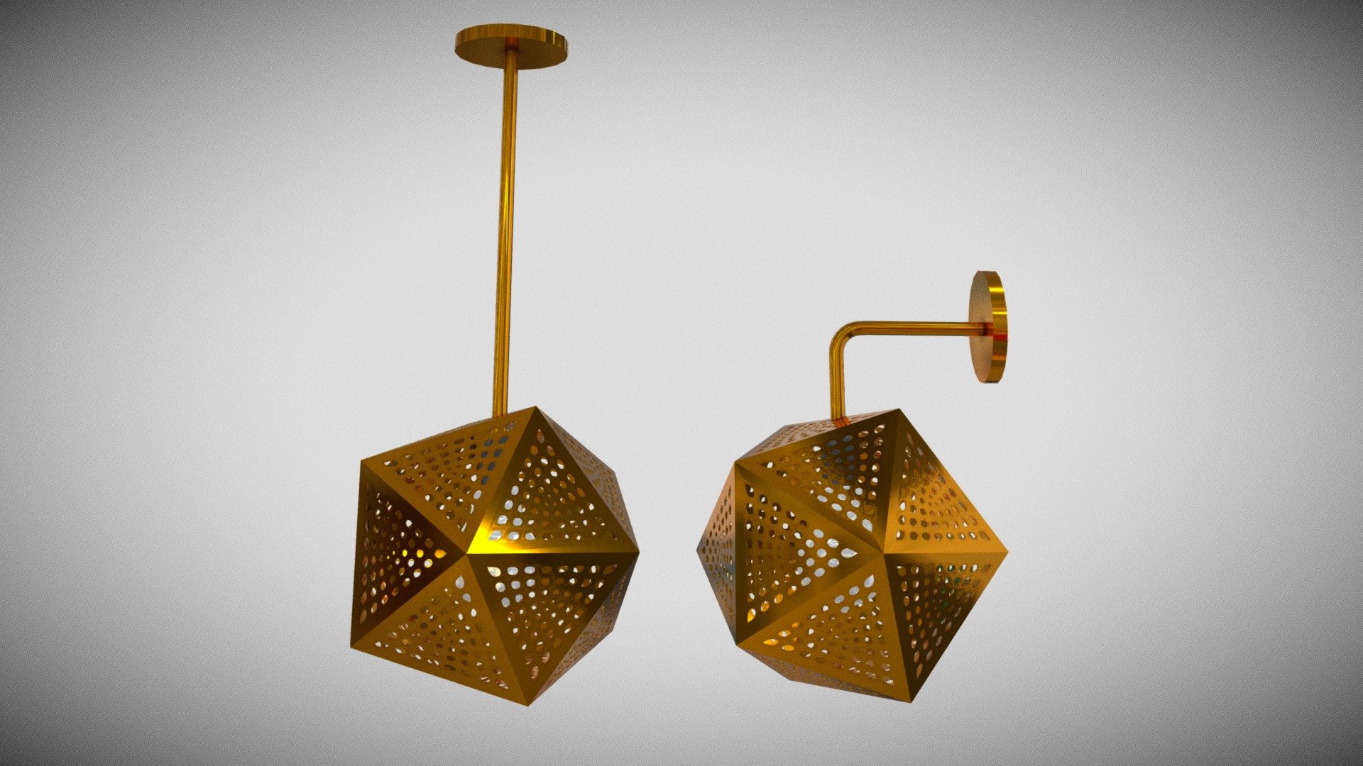 3D model Bronze Loft Lamp Set - 3D model by nvere [7814671] - Sketchfab