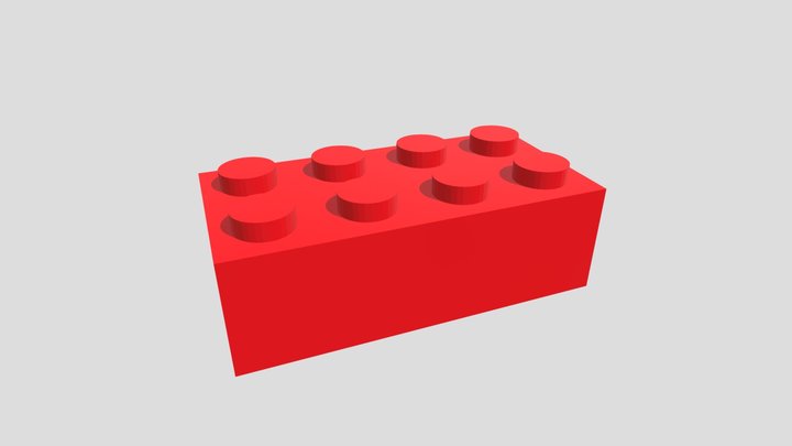 2x4 lego brick 3D Model